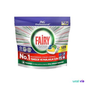 قرص ماشین ظرفشویی فیری پلاتینیوم مدل Hepsi Bir Arada با رایحه لیمو 125عددی قرص ماشین ظرفشویی فیری پلاتینیوم مدل Hepsi Bir Arada با رایحه لیمو 125عددی