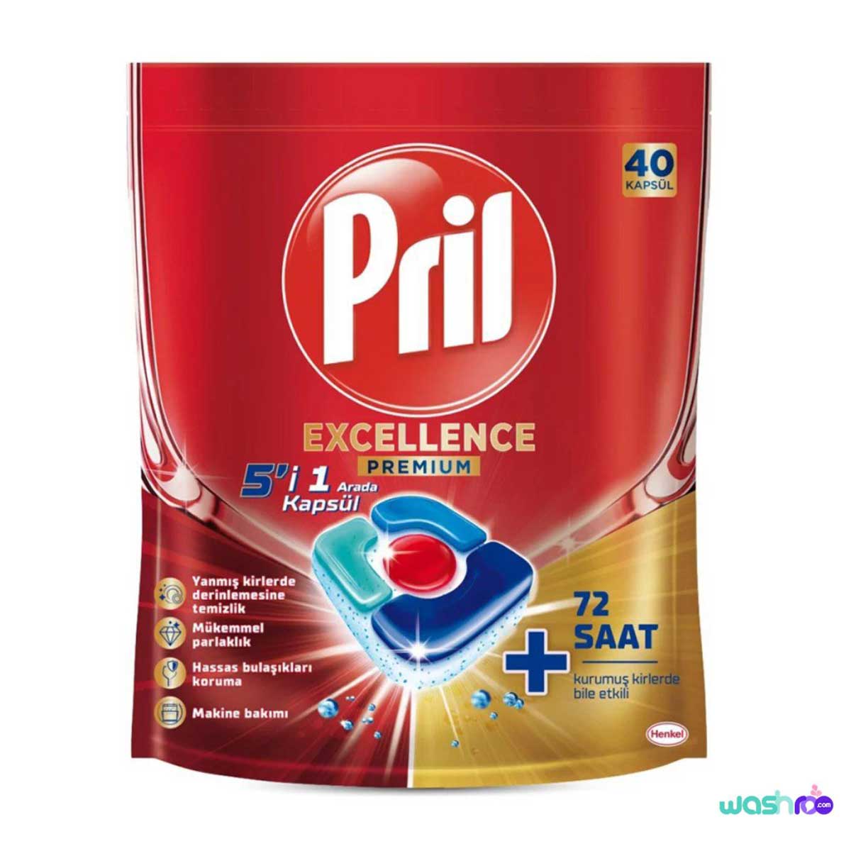 قرص ماشین ظرفشویی 5 در 1 پریل مدل Excellence بسته 40 عددی قرص ماشین ظرفشویی 5 در 1 پریل مدل Excellence بسته 40 عددی