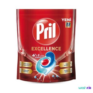 قرص ماشین ظرفشویی 4 در 1 پریل مدل Excellence بسته 22 عددی قرص ماشین ظرفشویی 4 در 1 پریل مدل Excellence بسته 22 عددی