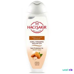 شامپو تغذیه کننده 2 در 1 حاجی شاکر حاوی شیر بادام مناسب موهای خشک و آسیب دیده 500 میل 8718951307810