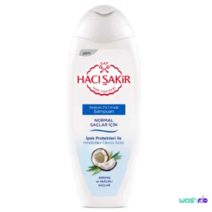 شامپو تغذیه کننده 2 در 1 حاجی شاکر حاوی شیر نارگیل مناسب موهای معمولی 500 میل 8718951307773