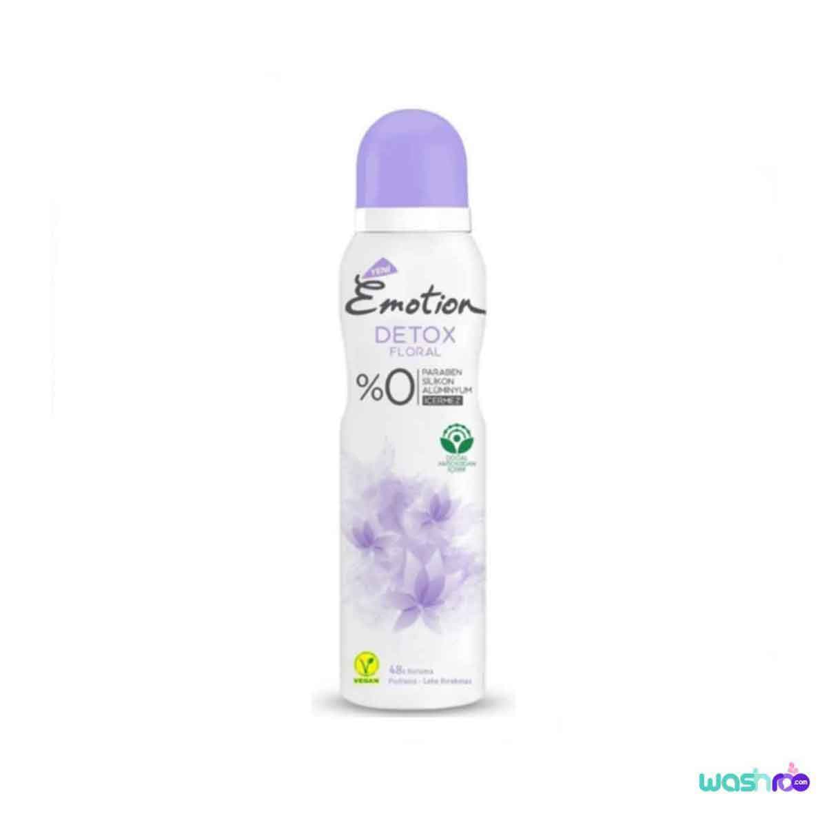 اسپری دئودورانت زنانه ایموشن مدل DETOX FLORAL حجم ۱۵۰ میل 8690586018814