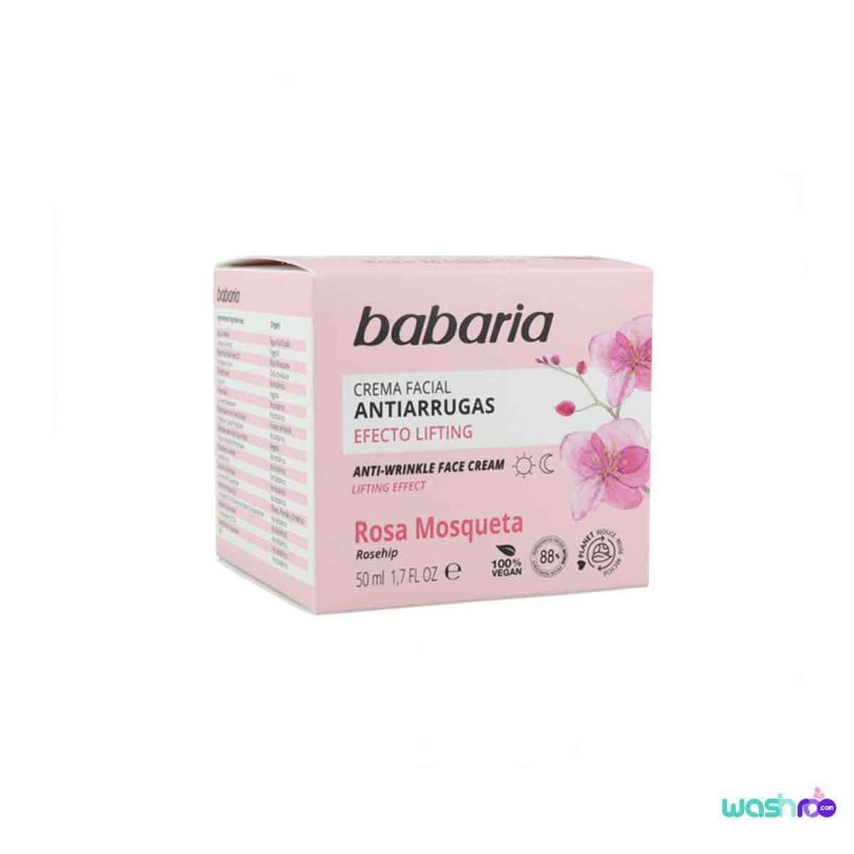 کرم ضد چروک صورت گل رز باباریا حجم ۵۰ میل 8410412056236