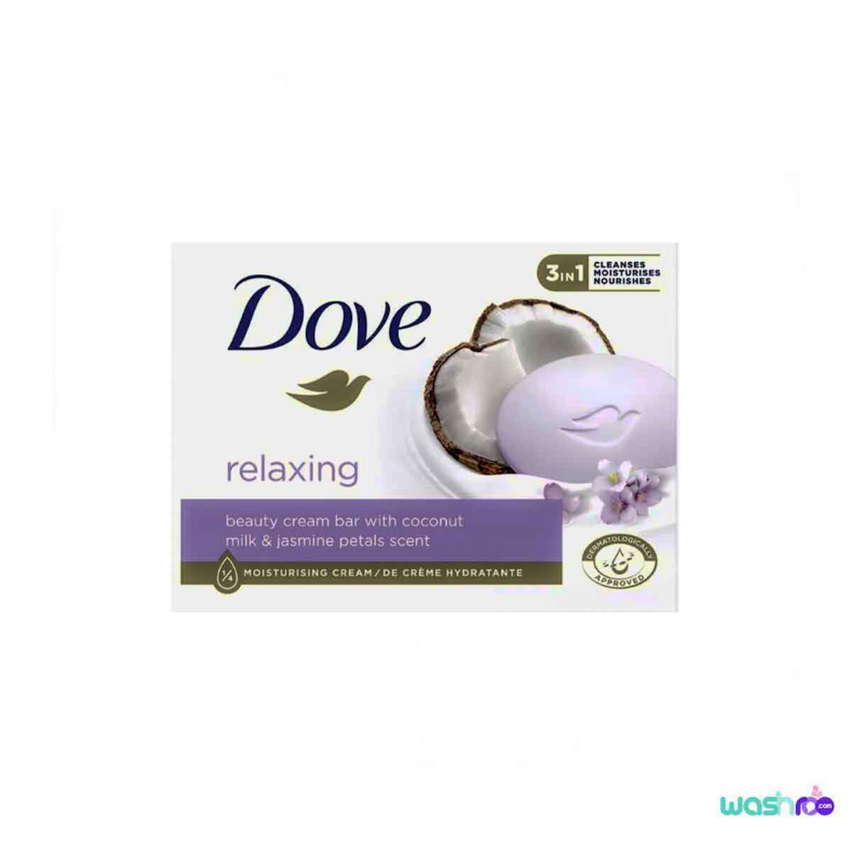 صابون داو با رایحه شیر نارگیل و گل یاس ۱۳۵ گرم 8712561306577