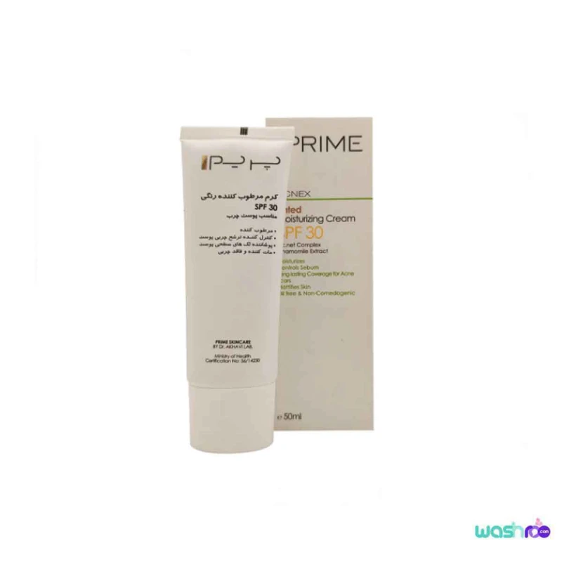 کرم مرطوب کننده پریم SPF30 رنگ بژ مناسب پوست چرب ۵۰ میل 6260156000871