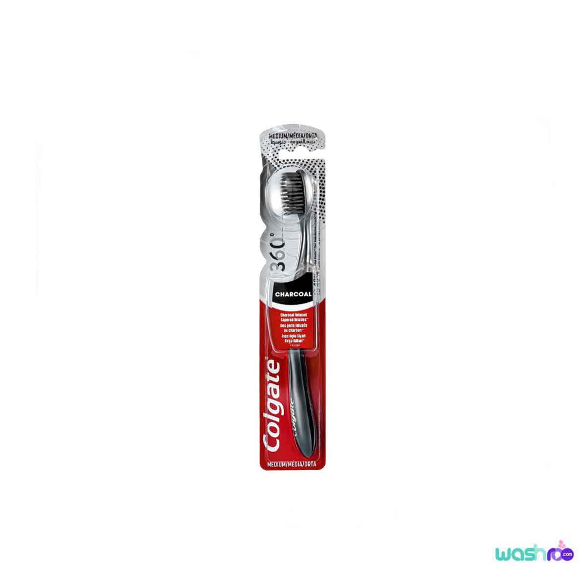 مسواک زغالی کلگیت مدل ۳۶۰ Charcoal با برس متوسط 6910021100204